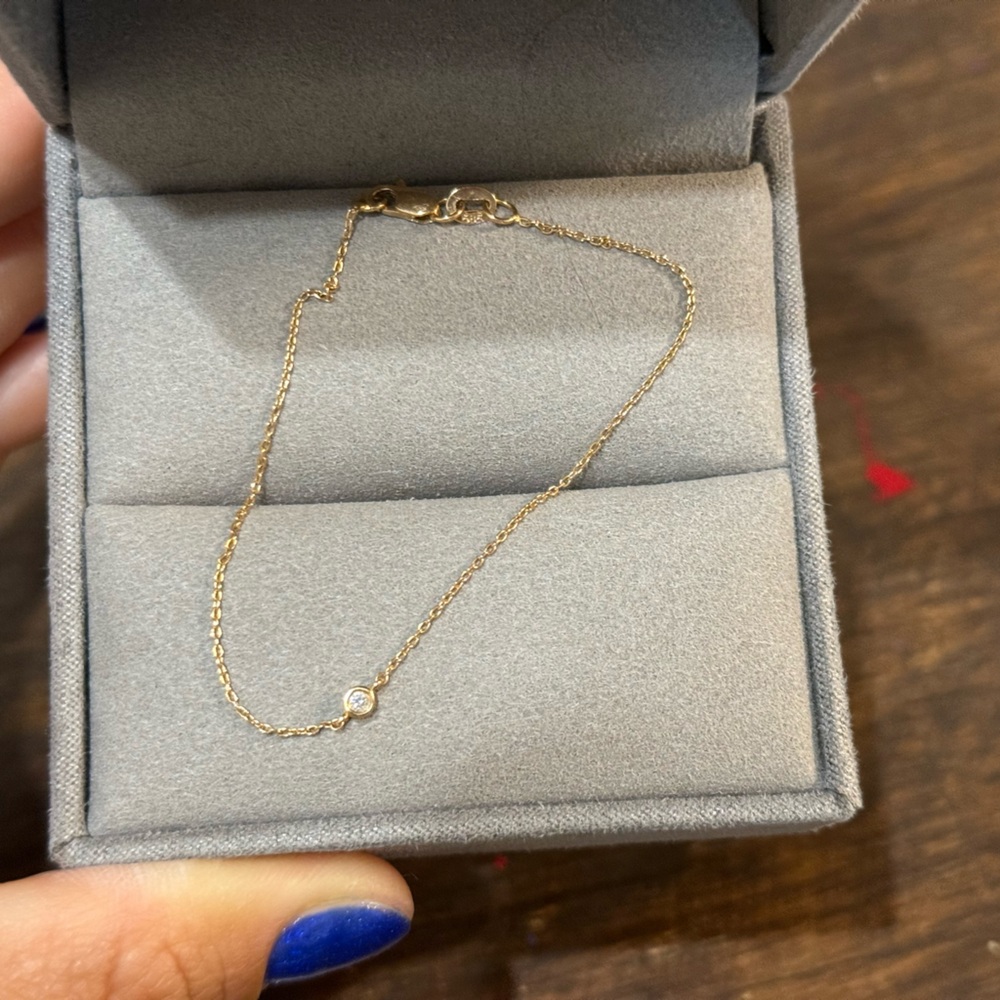 14k rose gold and natural diamond bracelet